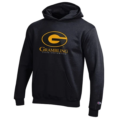 Youth Champion Black Grambling Tigers Eco Powerblend Pullover Hoodie