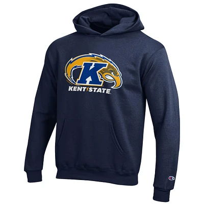 Youth Champion Navy Kent State Golden Flashes Eco Powerblend Pullover Hoodie