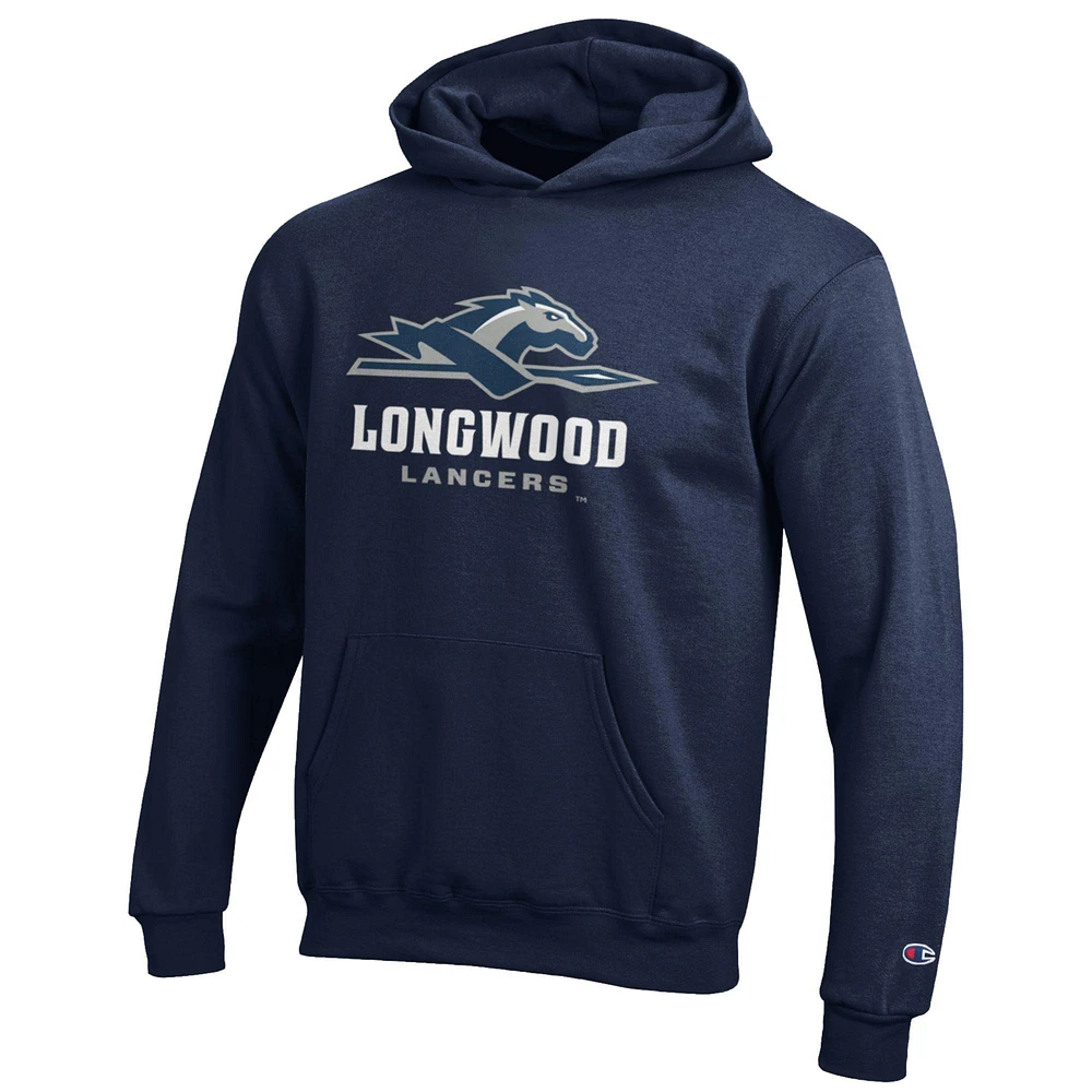 Youth Champion Navy Longwood Lancers Eco Powerblend Pullover Hoodie