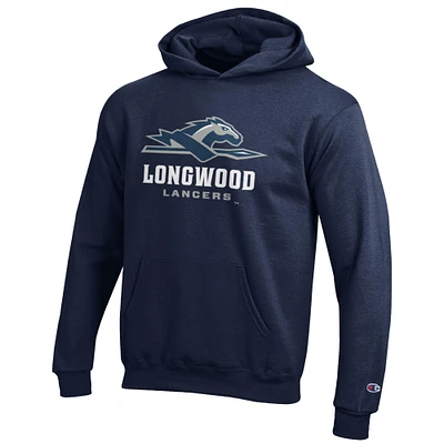 Youth Champion Navy Longwood Lancers Eco Powerblend Pullover Hoodie