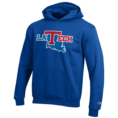 Youth Champion Royal Louisiana Tech Bulldogs Eco Powerblend Pullover Hoodie