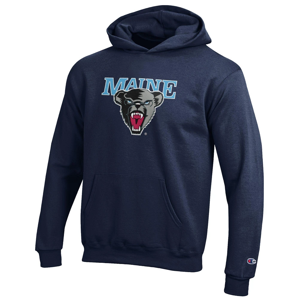 Youth Champion Navy Maine Black Bears Eco Powerblend Pullover Hoodie