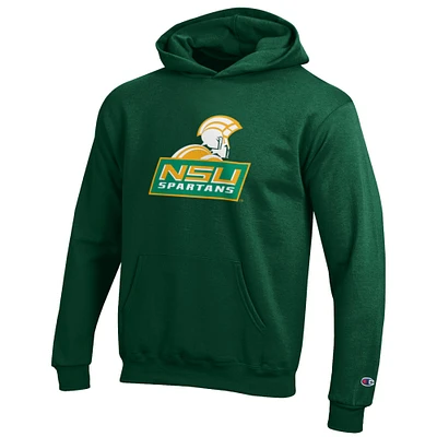 Youth Champion Green Norfolk State Spartans Eco Powerblend Pullover Hoodie