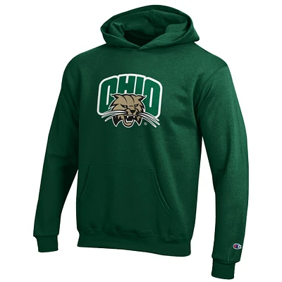 Youth Champion Green Ohio Bobcats Eco Powerblend Pullover Hoodie