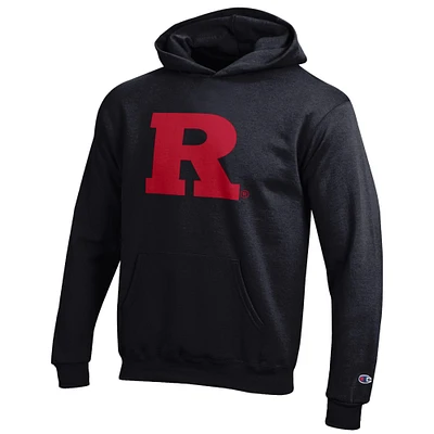Youth Champion Black Rutgers Scarlet Knights Eco Powerblend Pullover Hoodie