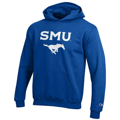 Youth Champion Royal SMU Mustangs Eco Powerblend Pullover Hoodie