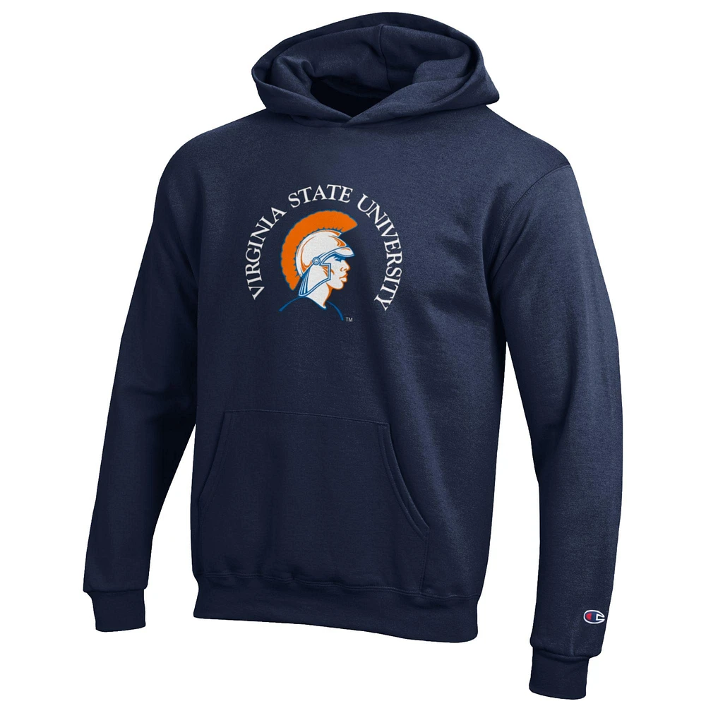 Youth Champion Navy Virginia State Trojans Eco Powerblend Pullover Hoodie