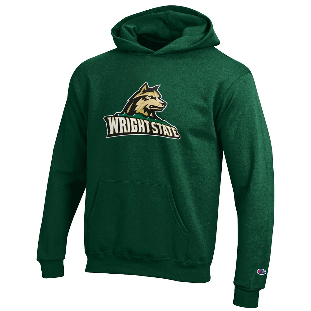 Youth Champion Hunter Green Wright State Raiders Eco Powerblend Pullover Hoodie