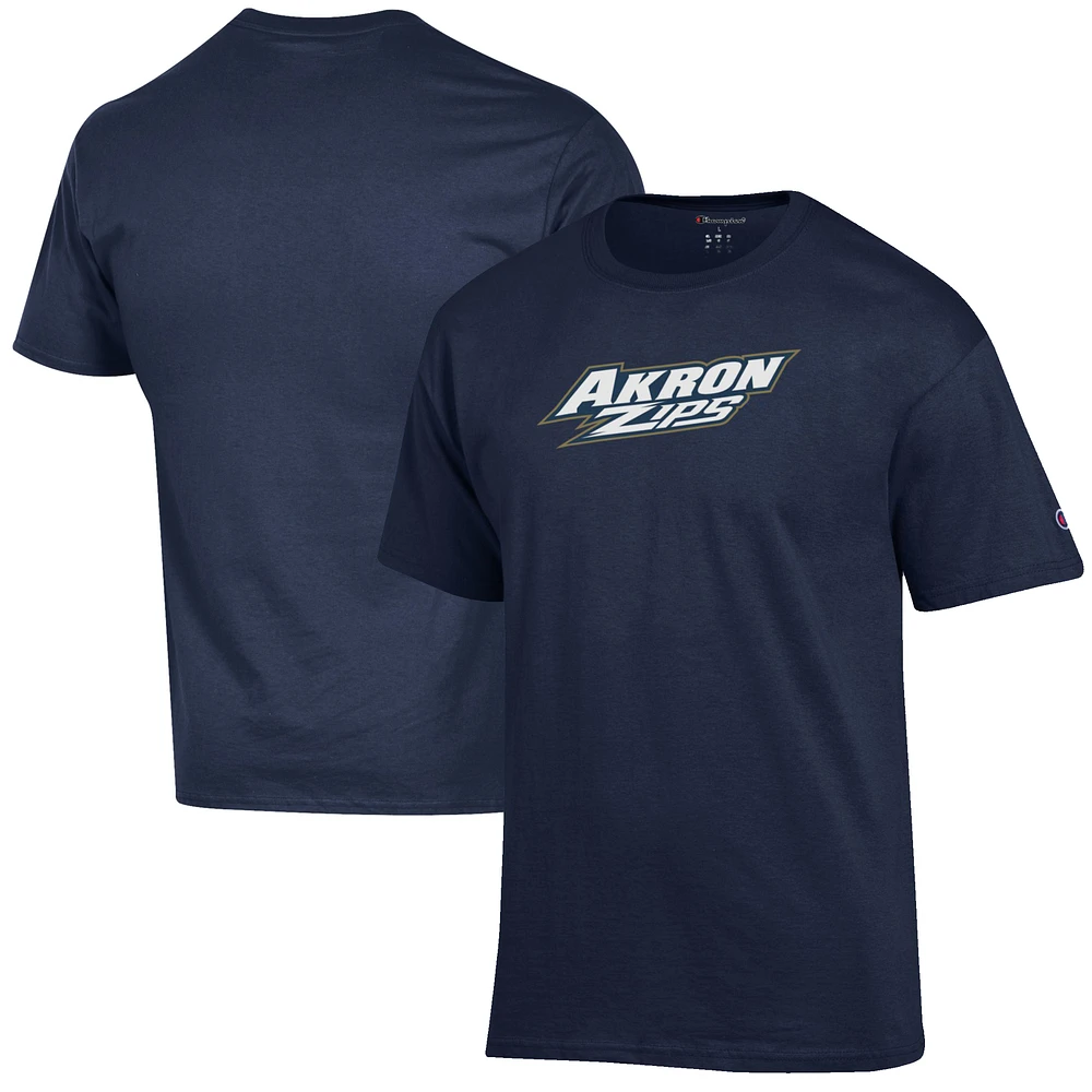 Men's Champion Navy Akron Zips Primary Jersey T-Shirt