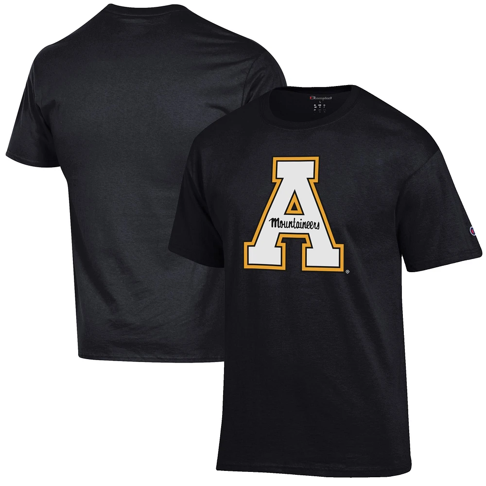 Men's Champion Black Appalachian State Mountaineers Primary Jersey T-Shirt