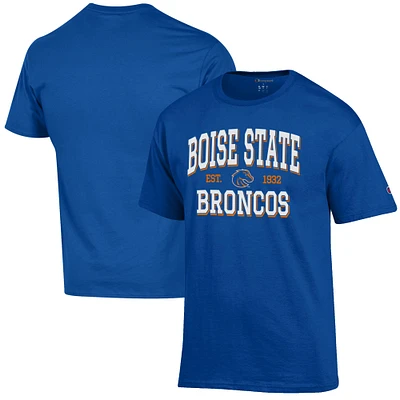 Men's Champion Royal Boise State Broncos Est. Date Jersey T-Shirt