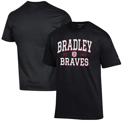 Men's Champion Black Bradley Braves Est. Date Jersey T-Shirt