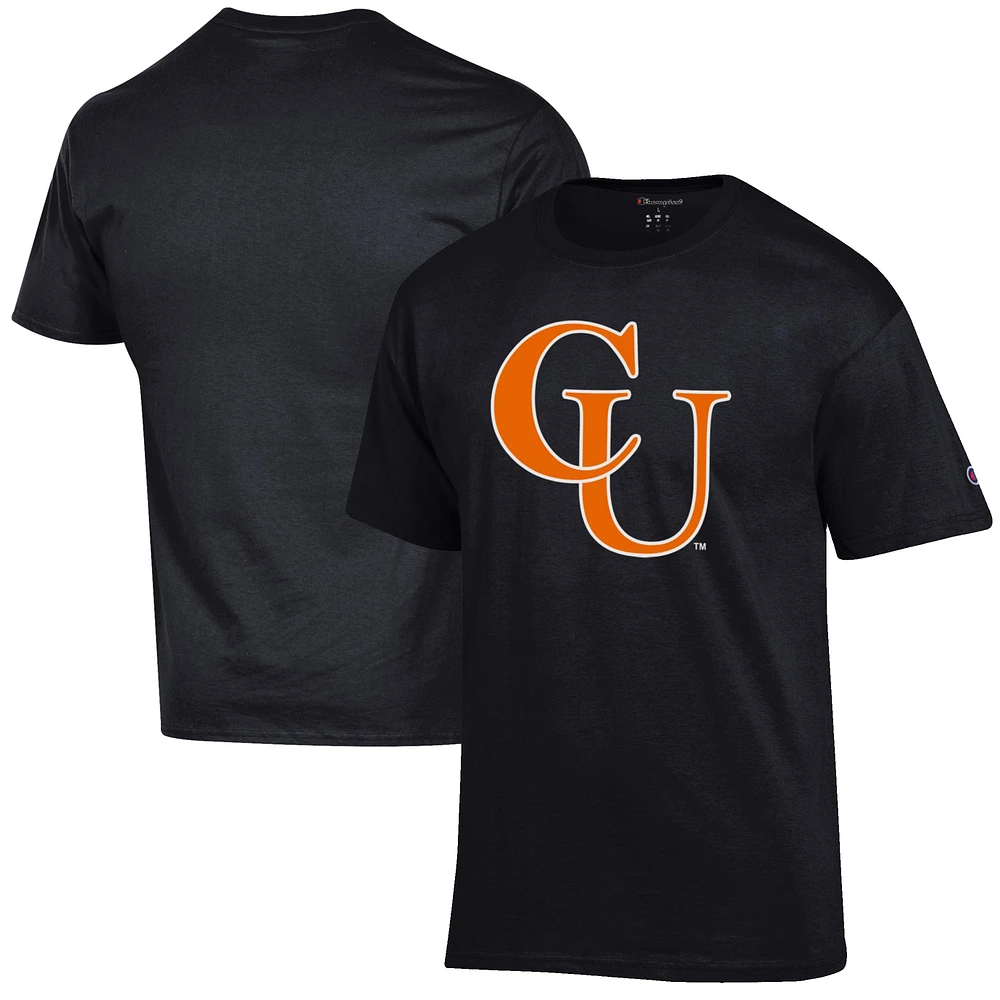 Men's Champion Black Campbell Fighting Camels Primary Jersey T-Shirt