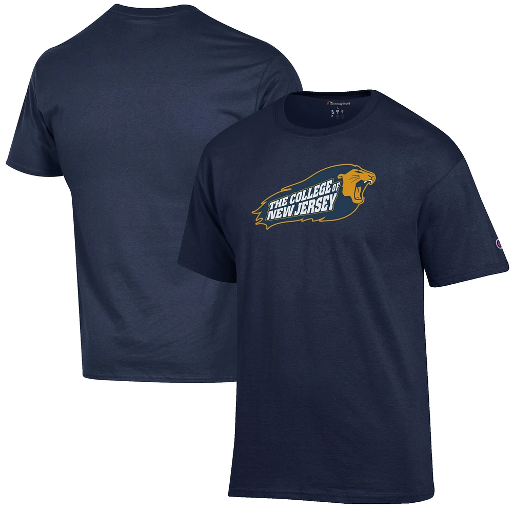 Men's Champion Navy College of New Jersey Lions Primary T-Shirt