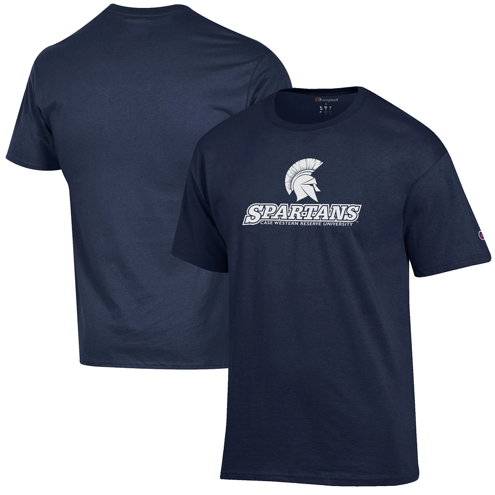 Men's Champion Navy Case Western Reserve University Primary Jersey T-Shirt