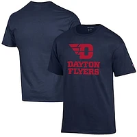 Men's Champion Navy Dayton Flyers Primary Jersey T-Shirt