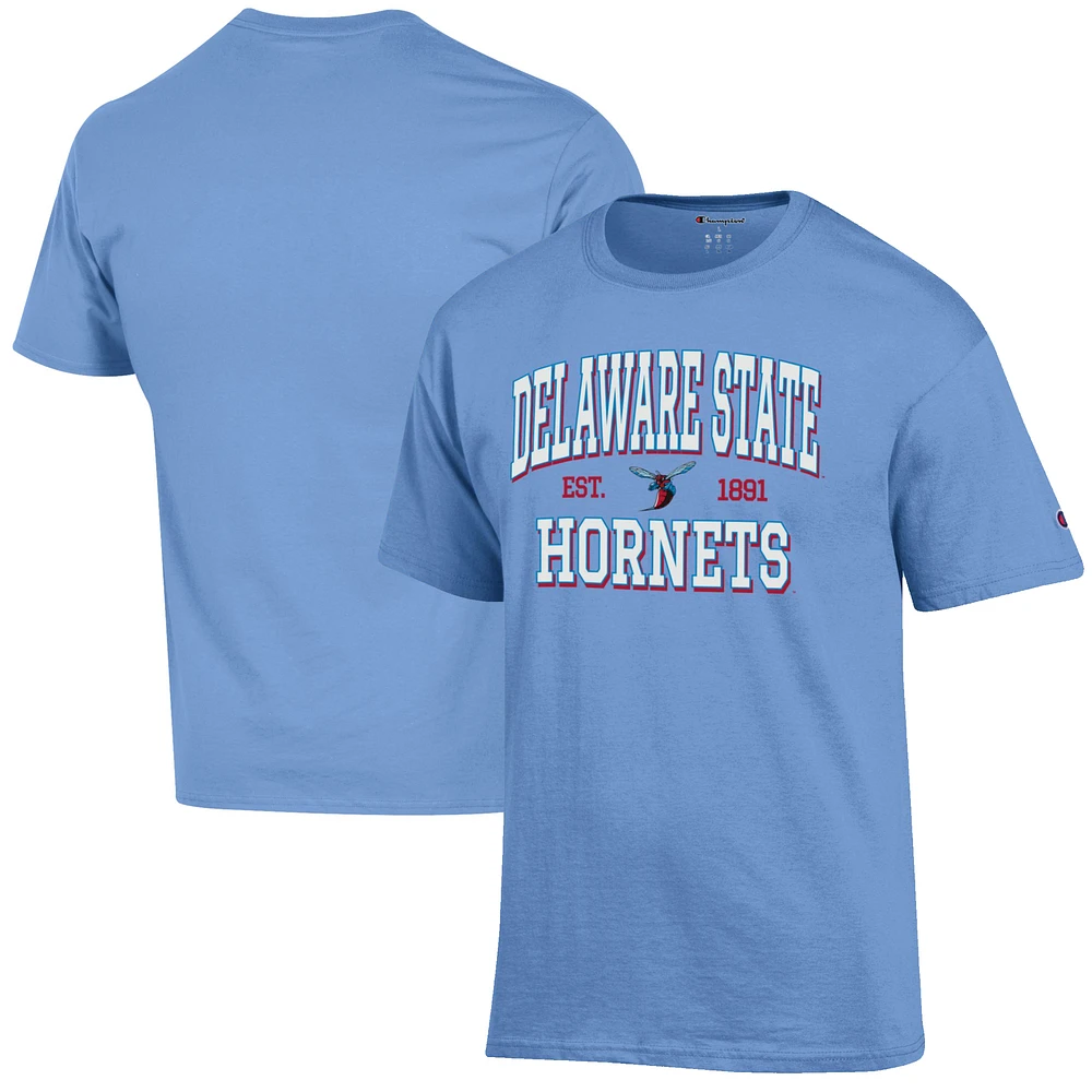Men's Champion Light Blue Delaware State Hornets Est. Date Jersey T-Shirt