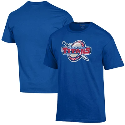 Men's Champion Blue Detroit Mercy Titans Primary Jersey T-Shirt