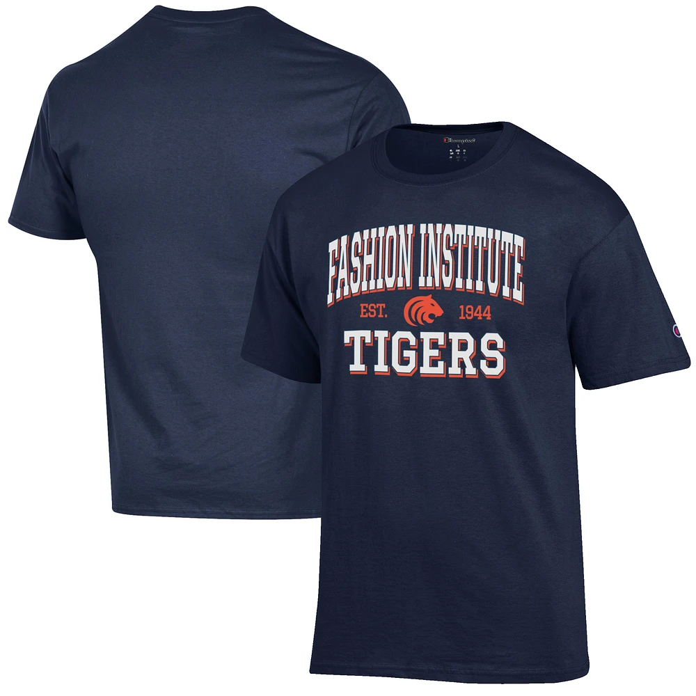 Men's Champion Navy SUNY Fashion Institute of Technology Tigers Est. Date Jersey T-Shirt