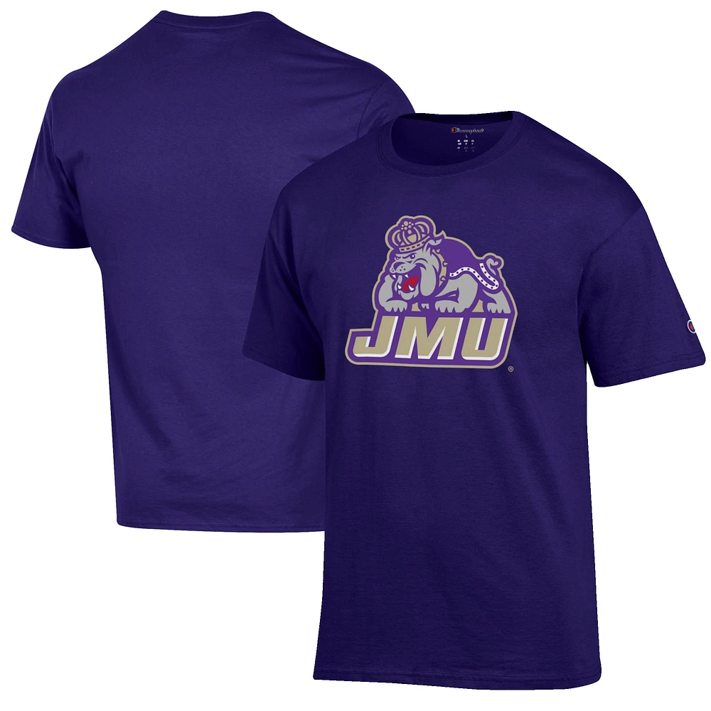 Men's Champion Purple James Madison Dukes Primary Jersey T-Shirt