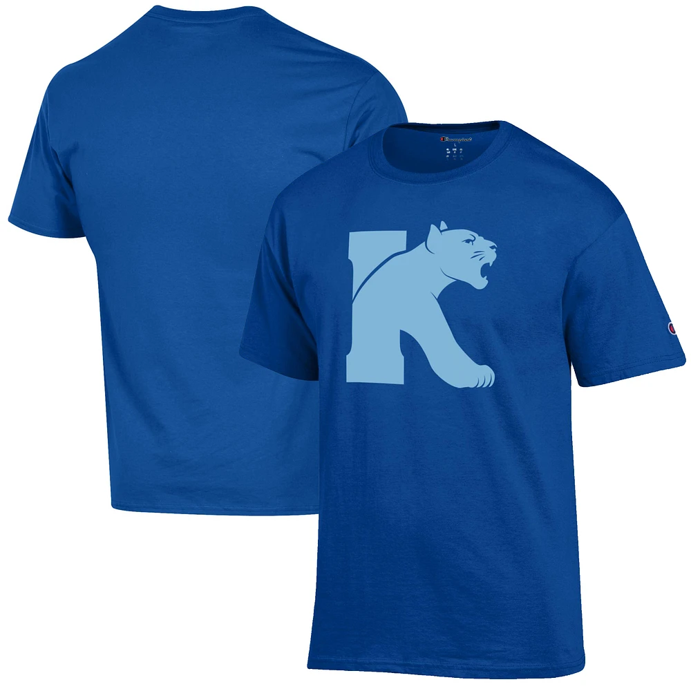 Men's Champion Blue Kean University Cougars Primary Jersey T-Shirt