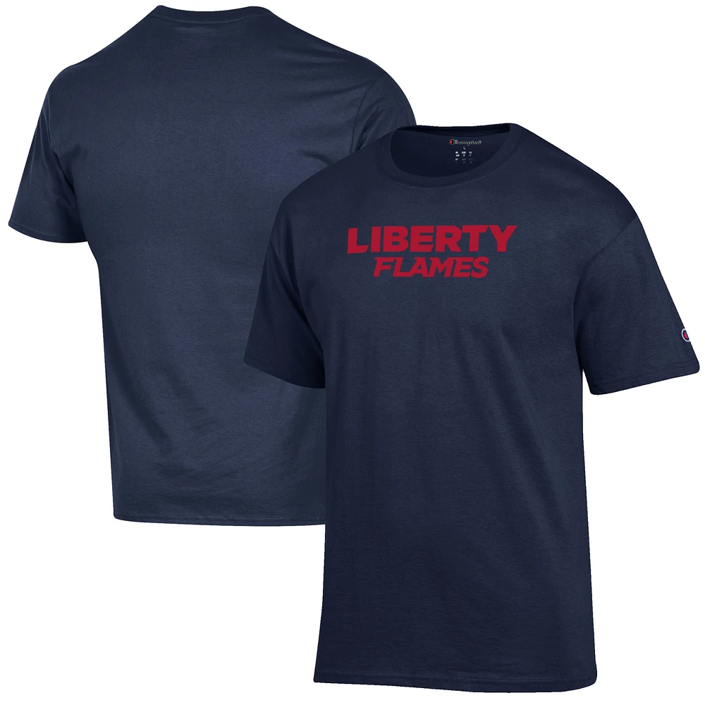 Men's Champion Navy Liberty Flames Primary Jersey T-Shirt