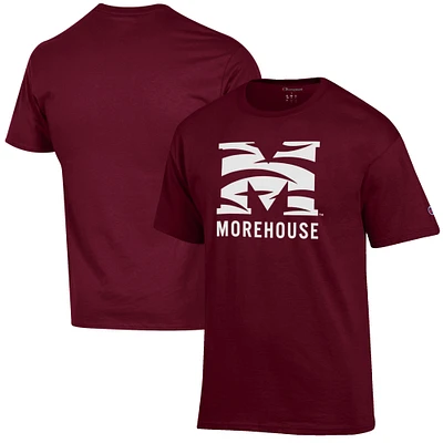 Men's Champion Maroon Morehouse Tigers Primary Jersey T-Shirt