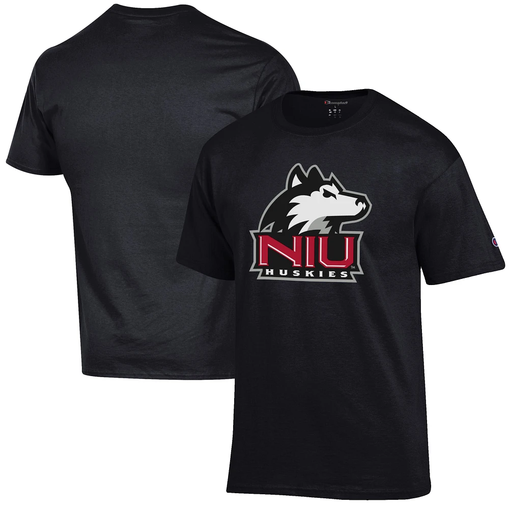 Men's Champion Black Northern Illinois Huskies Primary Jersey T-Shirt