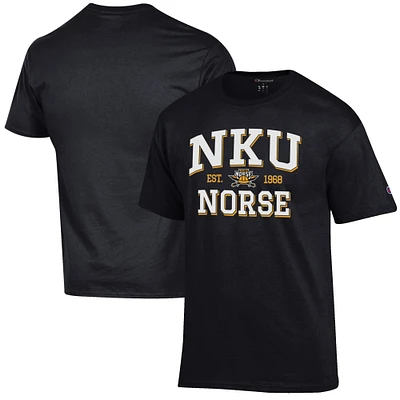 Men's Champion Black Northern Kentucky University Norse Est. Date Jersey T-Shirt