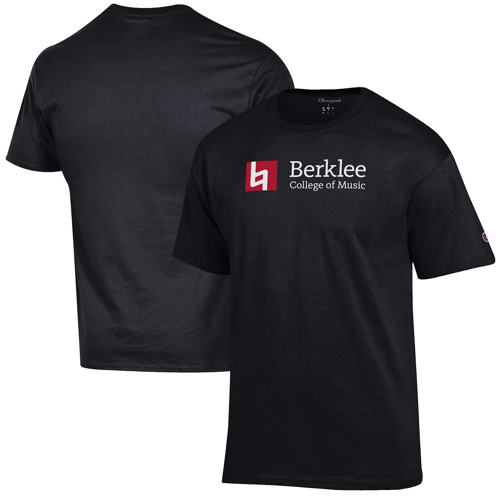 Men's Champion Black Berklee College of Music Primary Jersey T-Shirt