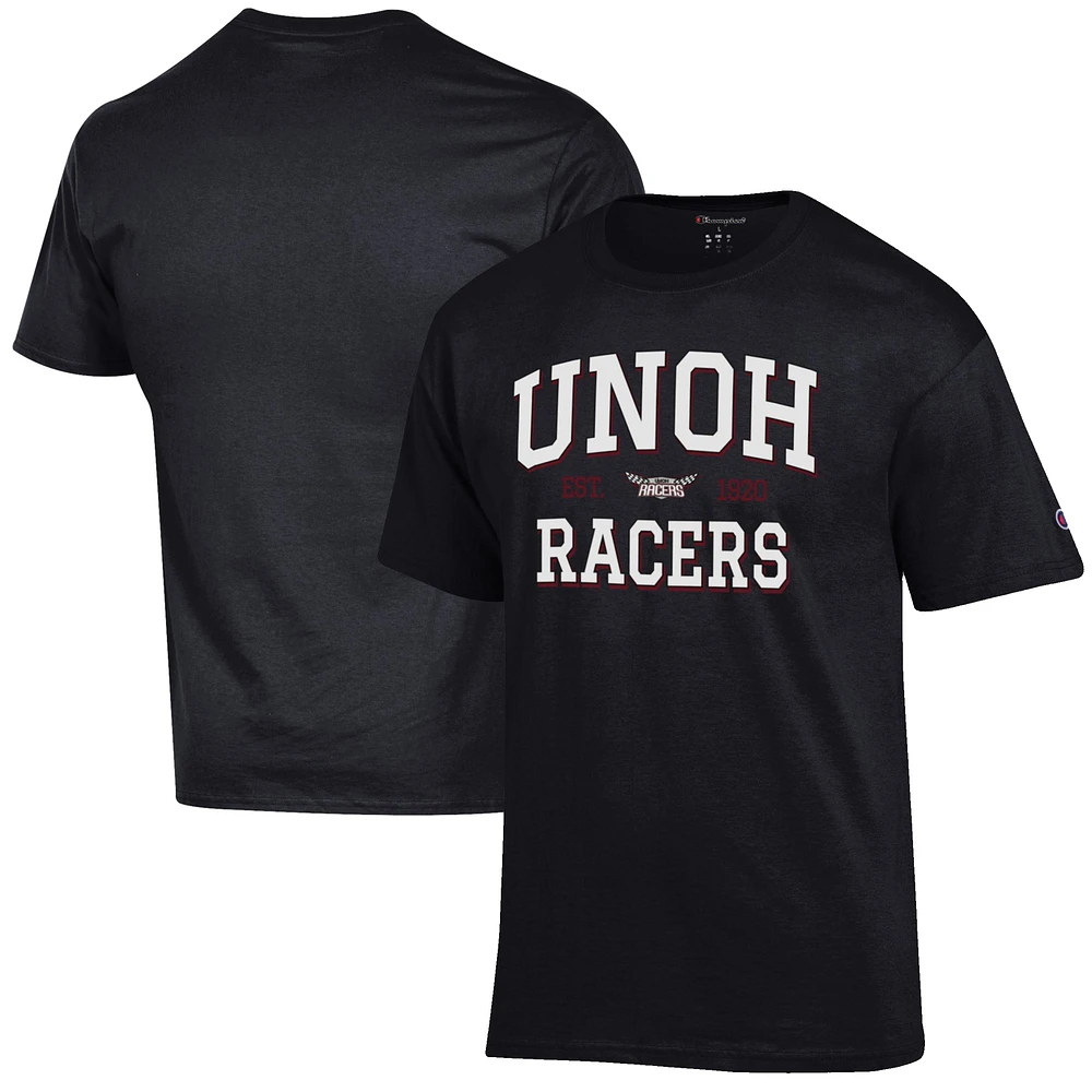 Men's Champion Black Northwestern Ohio Racers Est. Date Jersey T-Shirt