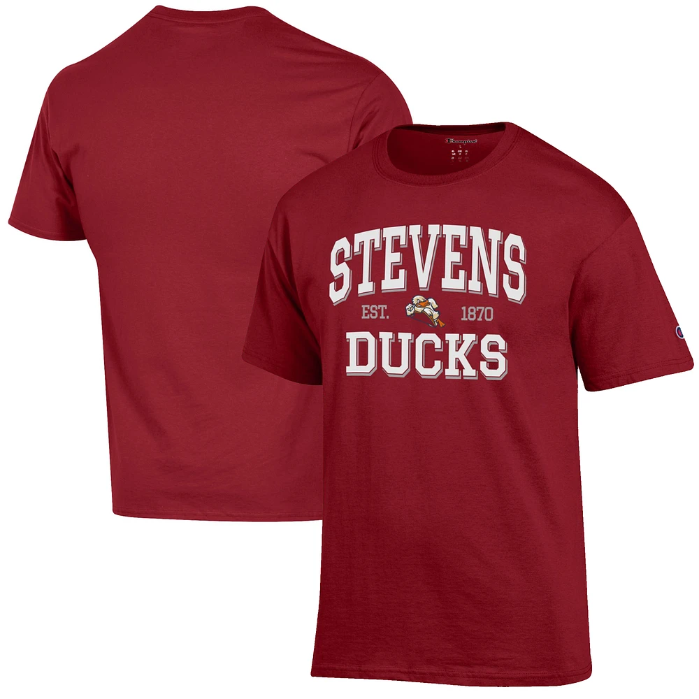 Men's Champion Red Stevens Institute of Technology Ducks Est. Date Jersey T-Shirt