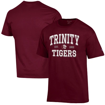 Men's Champion Maroon Trinity Tigers Est. Date Jersey T-Shirt