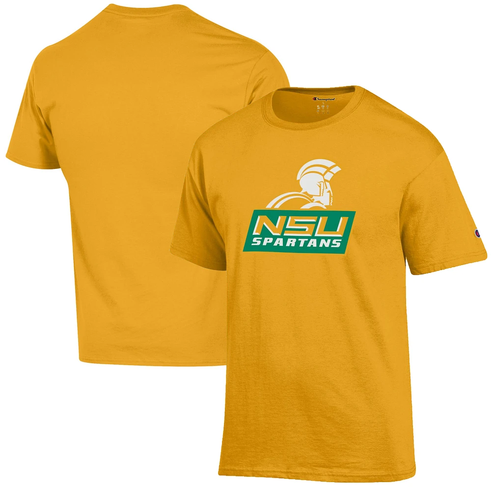Men's Champion Gold Norfolk State Spartans Wordmark Jersey T-Shirt