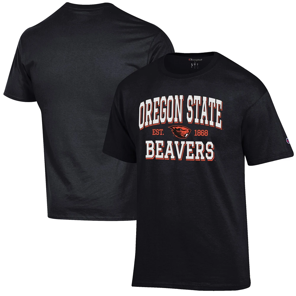 Men's Champion Black Oregon State Beavers Est. Date Jersey T-Shirt