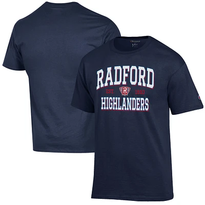 Men's Champion Navy Radford Highlanders Est. Date Jersey T-Shirt