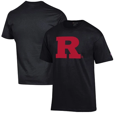 Men's Champion Black Rutgers Scarlet Knights Primary Jersey T-Shirt