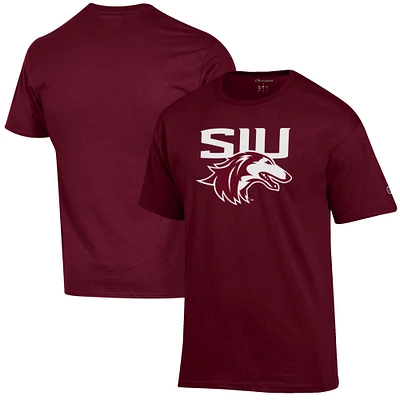 Men's Champion Maroon Southern Illinois Salukis Primary Jersey T-Shirt