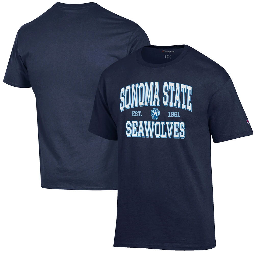 Men's Champion Navy Sonoma State Seawolves Est. Date Jersey T-Shirt