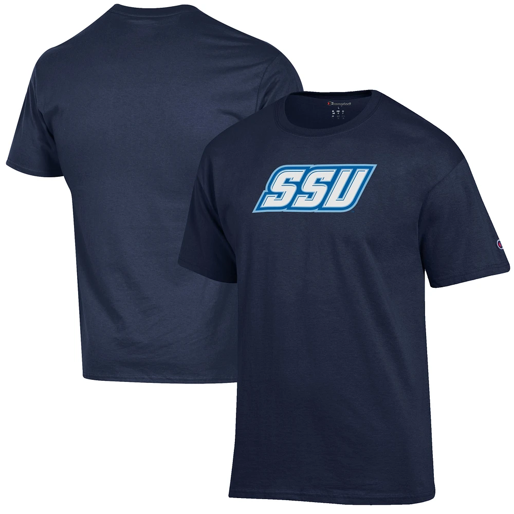 Men's Champion Navy Sonoma State Seawolves Primary Jersey T-Shirt