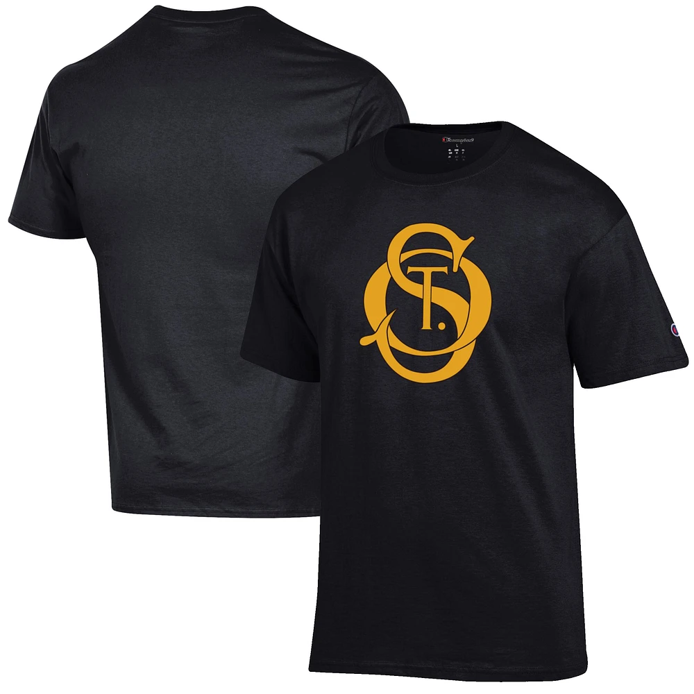 Men's Champion Black St. Olaf Oles Primary Jersey T-Shirt