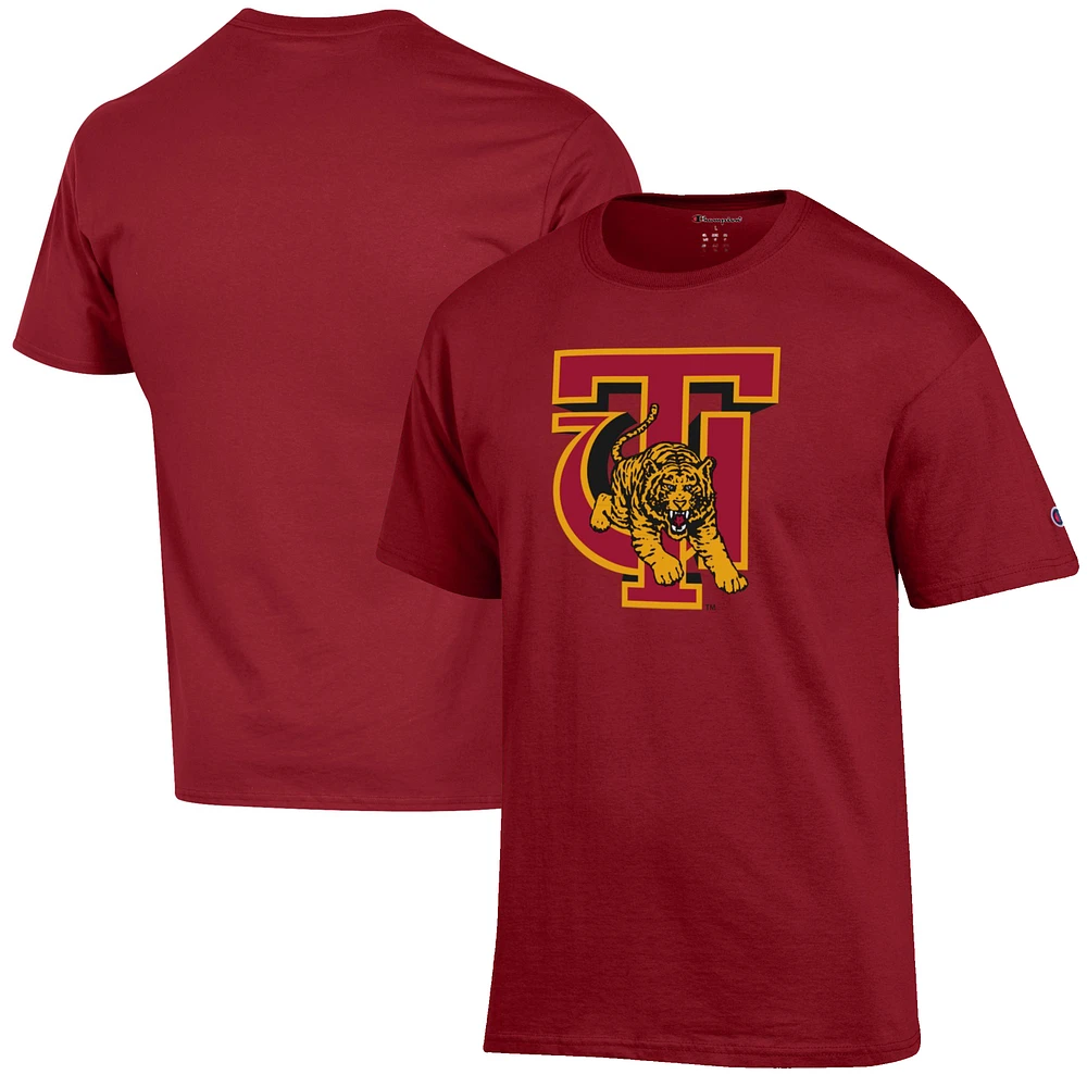 Men's Champion Crimson Tuskegee Golden Tigers Primary Jersey T-Shirt