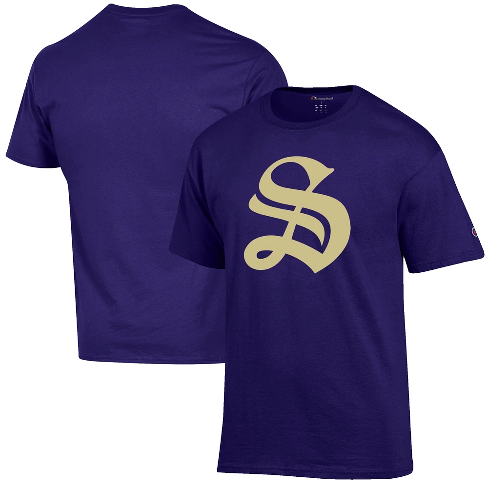 Men's Champion Purple University of the South Tigers Primary Jersey T-Shirt