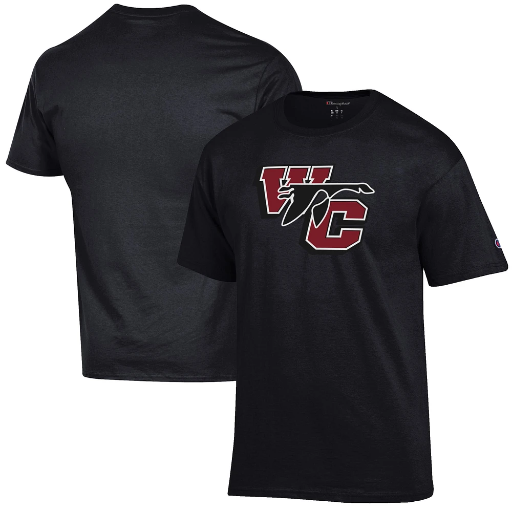 Men's Champion Black Washington College Shoremen Primary Jersey T-Shirt