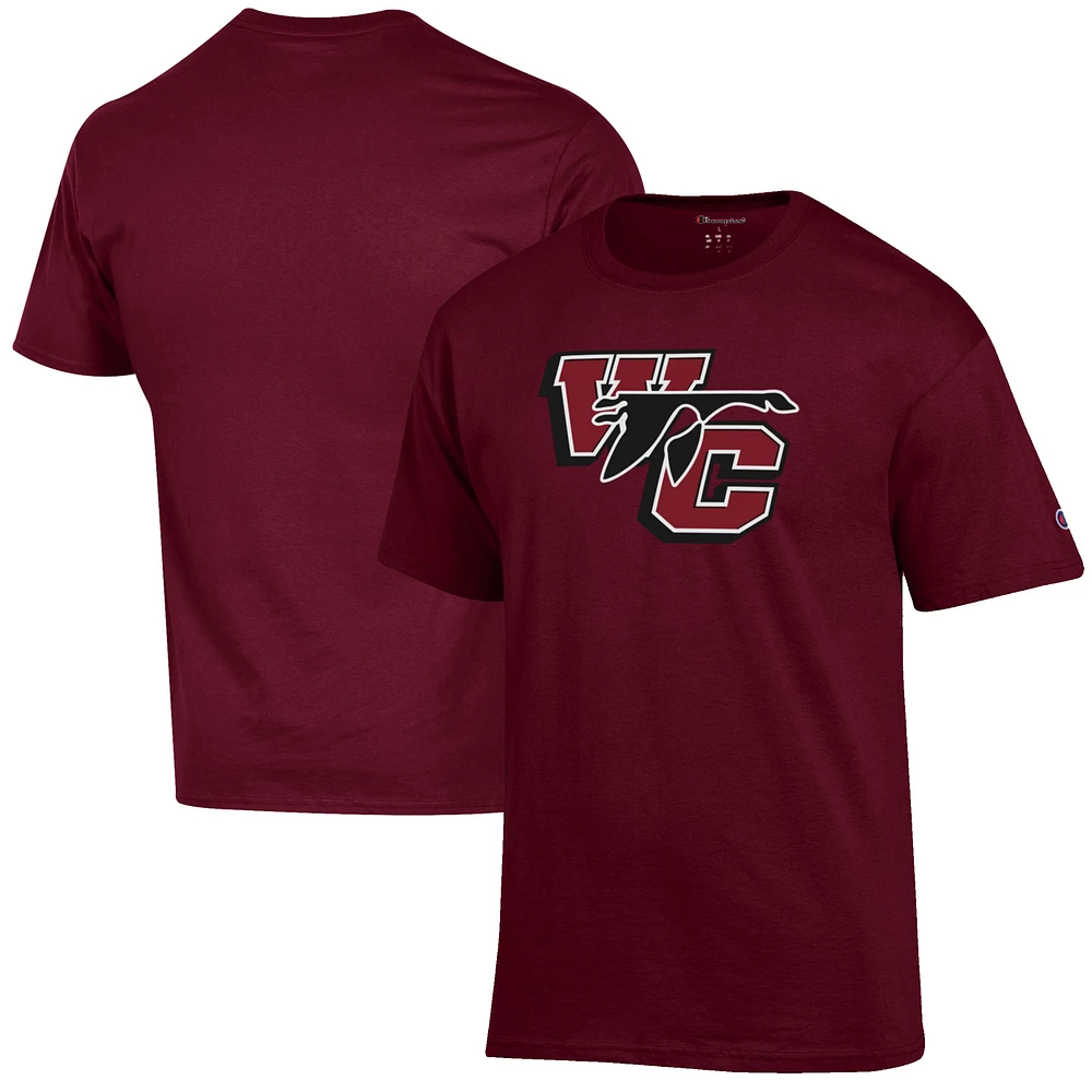 Men's Champion Maroon Washington College Shoremen Wordmark Jersey T-Shirt