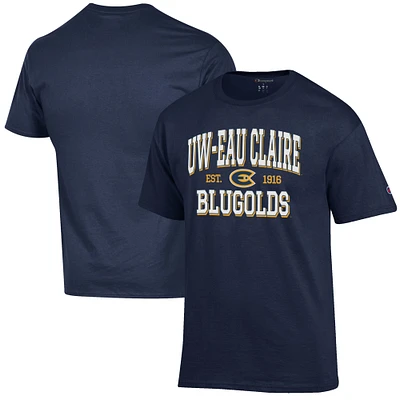 Men's Champion Navy Wisconsin Eau Claire Blugolds Est. Date Jersey T-Shirt