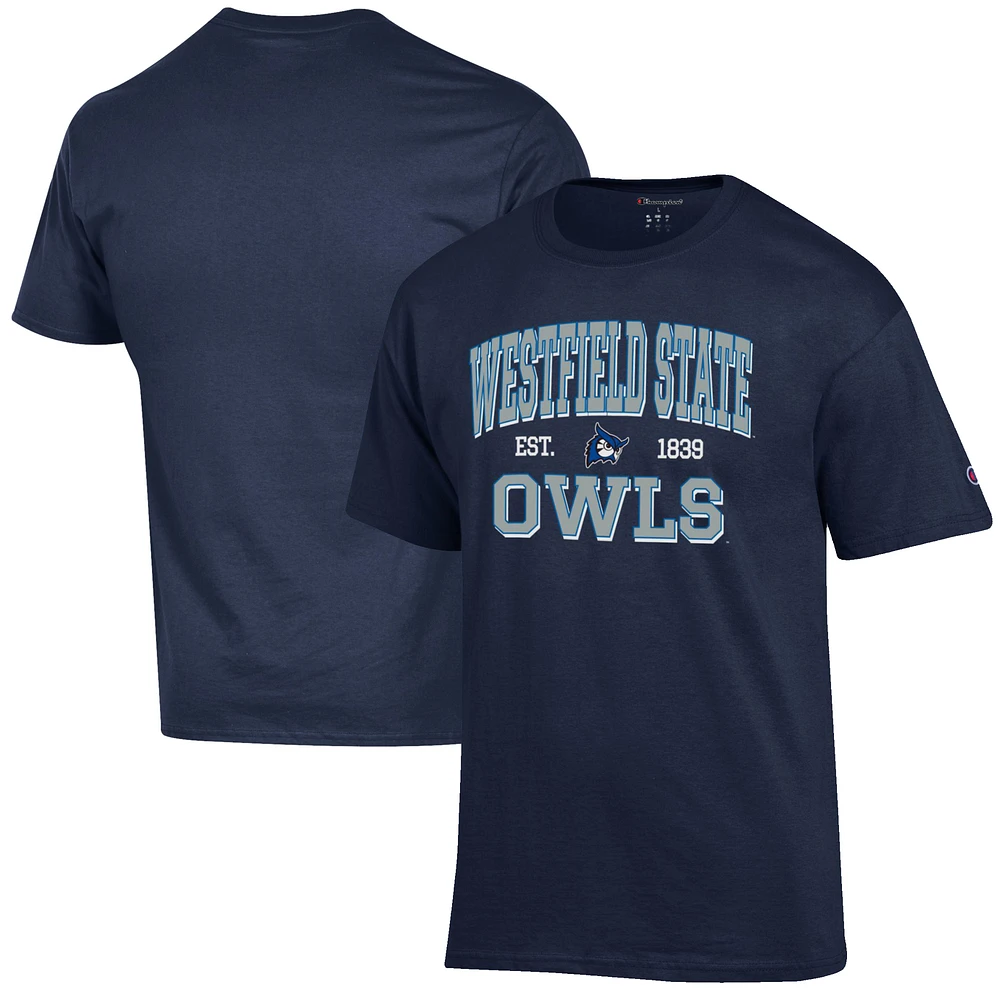 Men's Champion Navy Westfield State Owls Est. Date Jersey T-Shirt