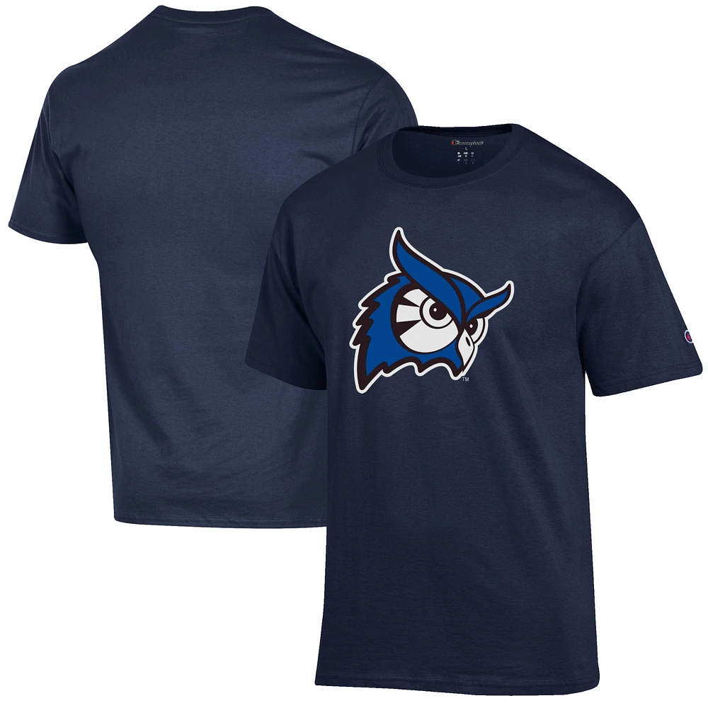 Men's Champion Navy Westfield State Owls Primary Jersey T-Shirt