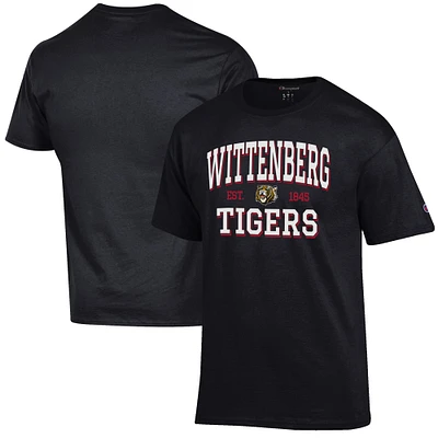 Men's Champion Black Wittenberg University Tigers Est. Date Jersey T-Shirt