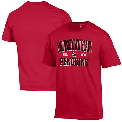 Men's Champion Red Youngstown State Penguins Est. Date Jersey T-Shirt